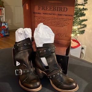Brand new free bird leather boots. Sonoma, black distressed.